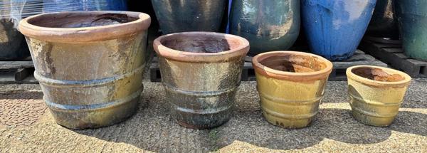 Glazed Ceramic Yakuta Fuyang Pot - Green